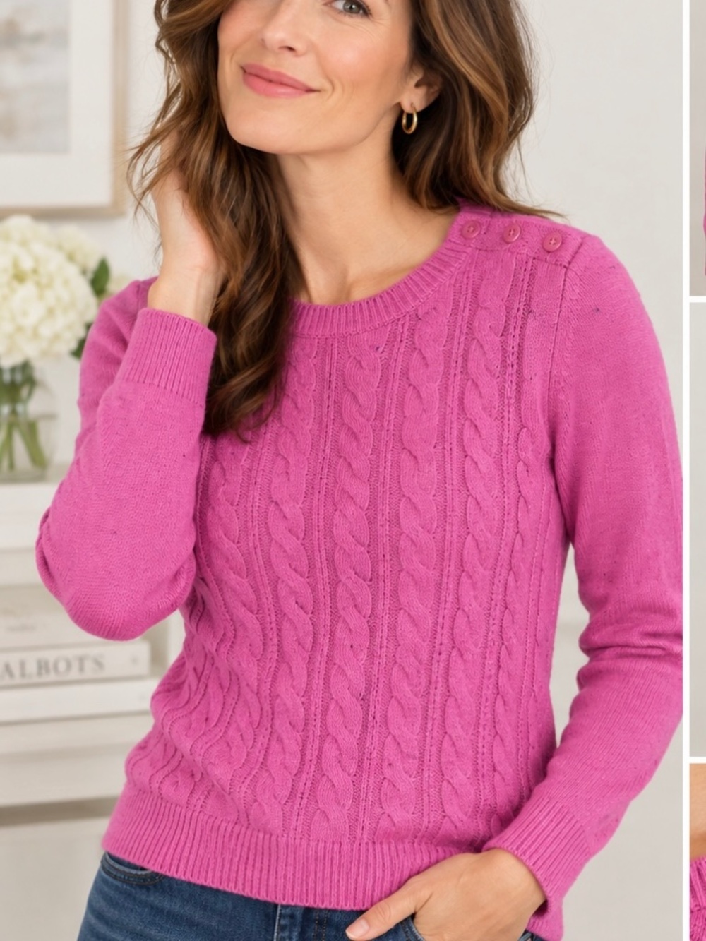 Talbots (Like New) Soft Cable Knit Sweater in a Small